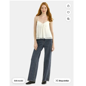 No Boundaries Y2K Babydoll Lace Top, Women's‎ Large Winter White New with Tags